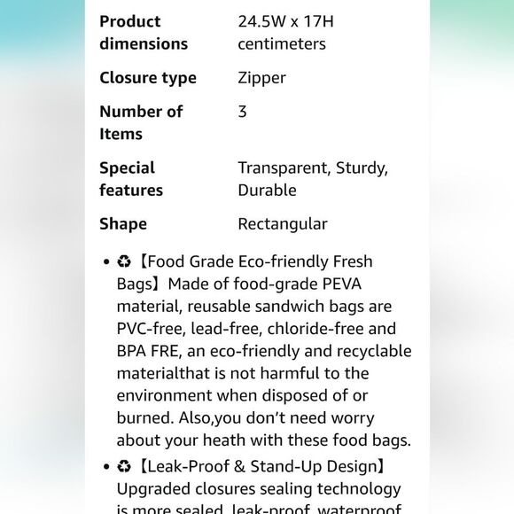 Citrus 3-PK Silicone Reusable Food Storage Bags - Picture 3 of 8